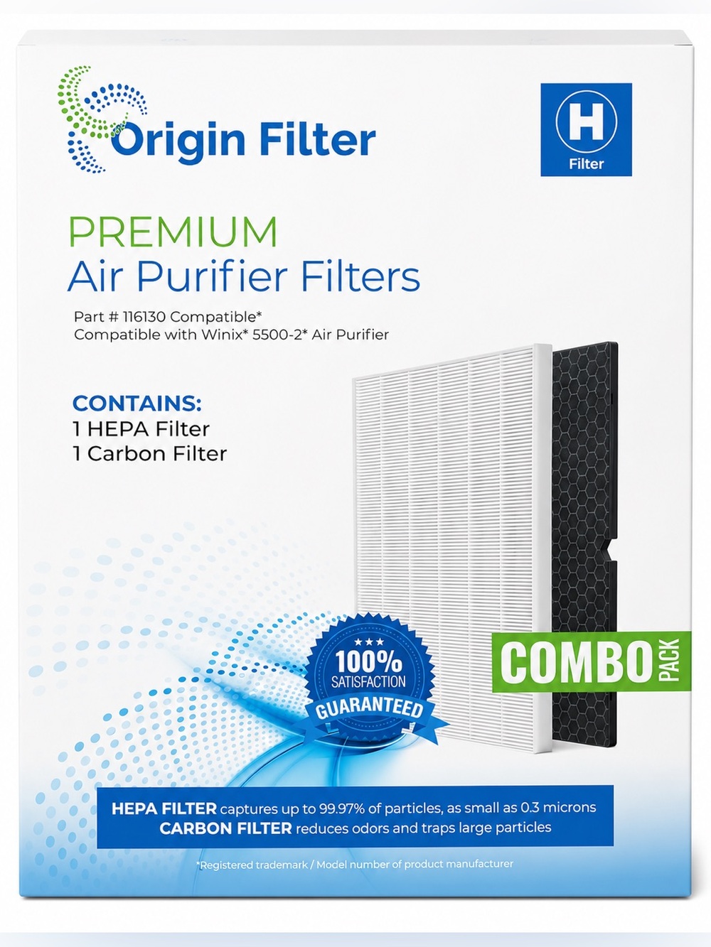 NEW Origin Filter HEPA+Carbon Filter Combo for Winix 5500-2 & AM80 Air Purifier